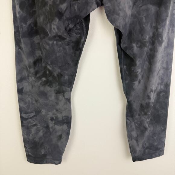Lululemon Align Womens High Rise Diamond Tie Dye Dark Grey Crop 22" Leggings 12 - Picture 6 of 9